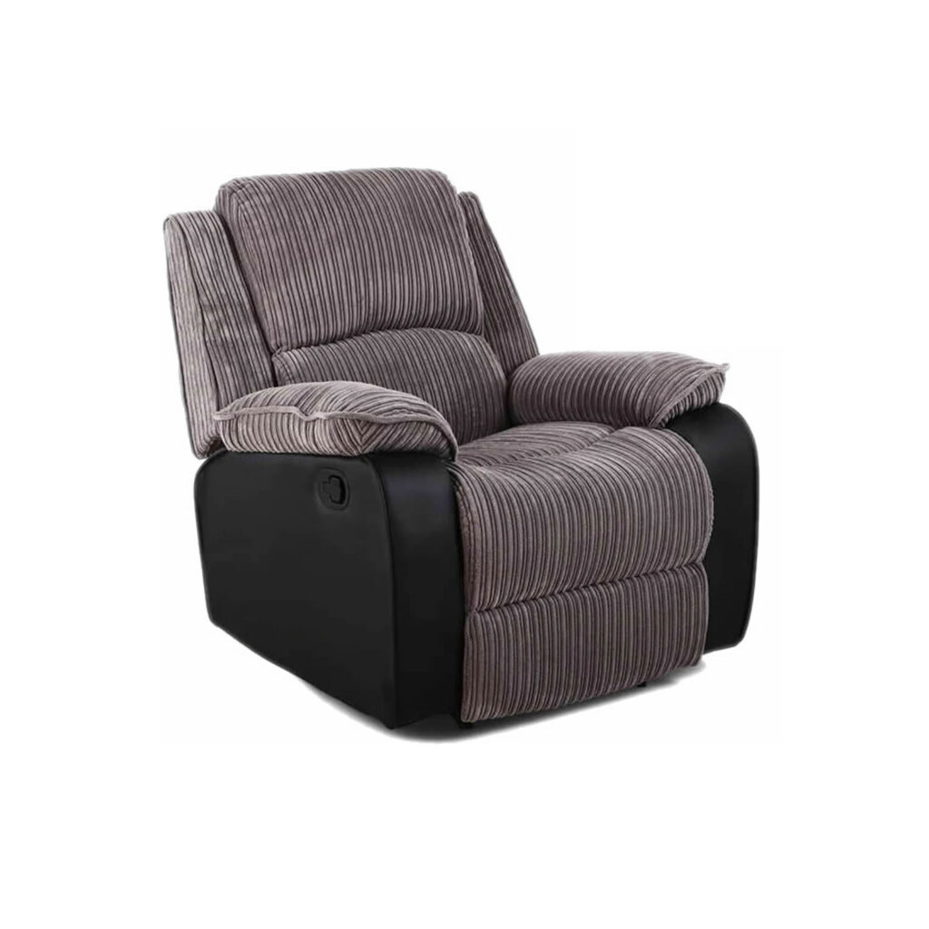 Preston Jumbo Cord Manual Recliner Armchair in Grey