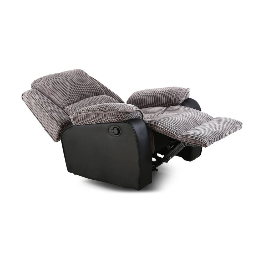 Preston Jumbo Cord Manual Recliner Armchair in Grey