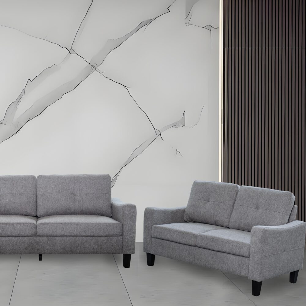 Berkley Linen 3+2 Seater Fabric Sofa in Grey