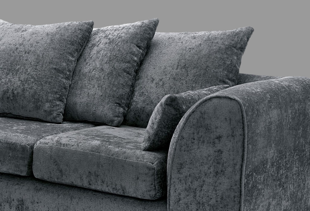 Dylan Chenille 3+2 Seater Fabric Sofa in Black