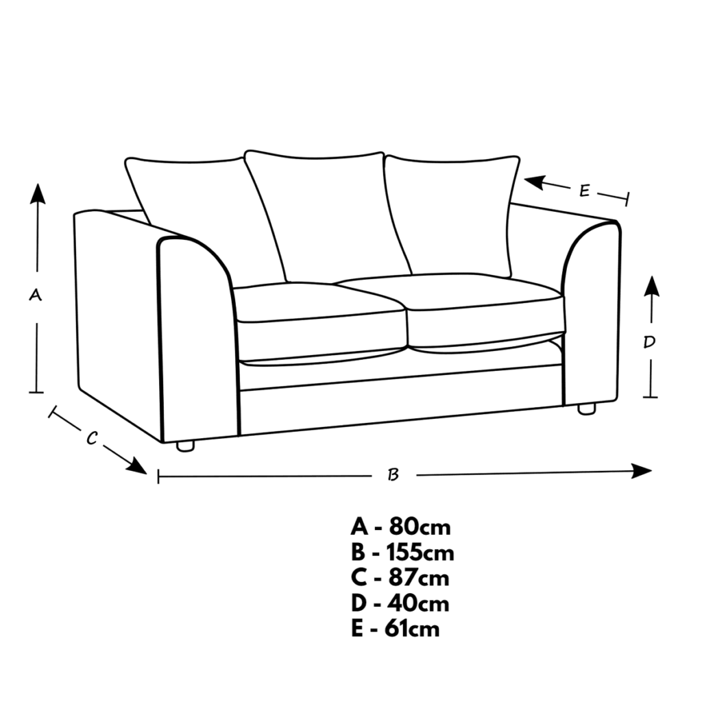 Dylan Chenille 3+2 Seater Fabric Sofa in Black