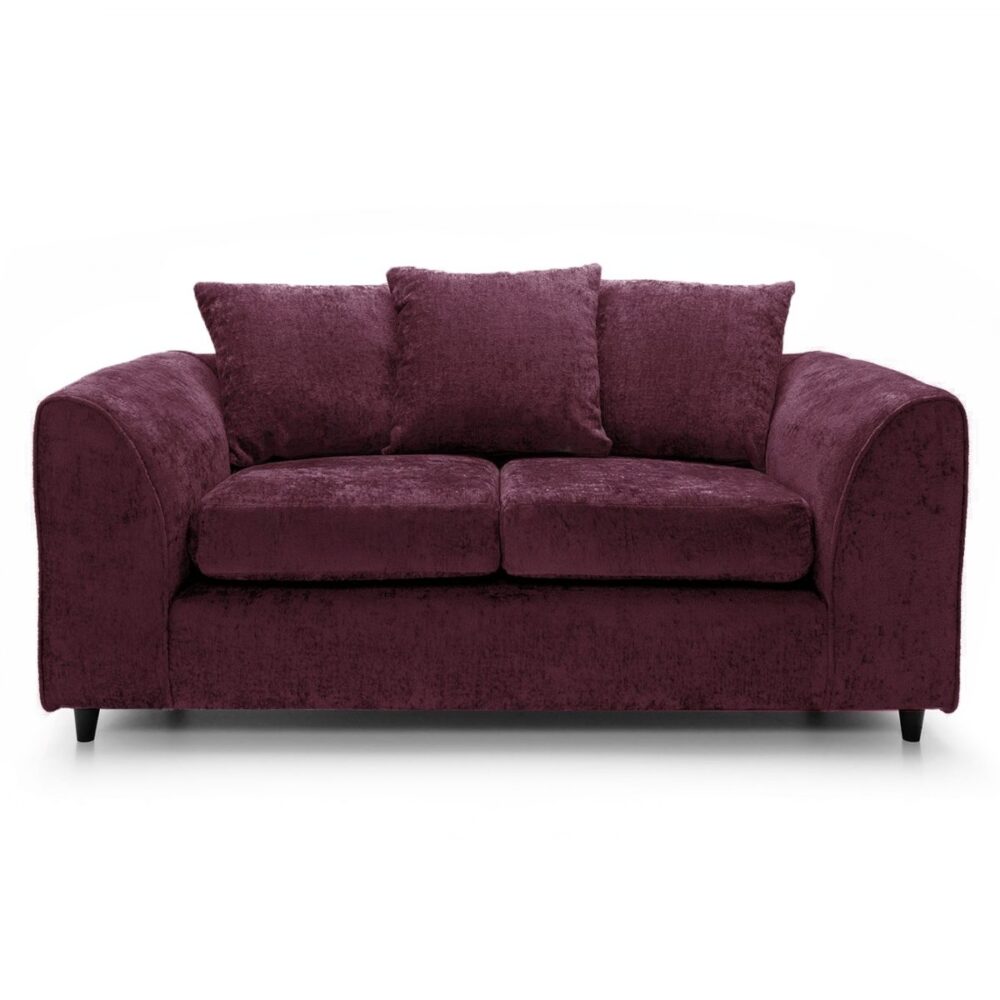 Dylan Chenille 3+2 Seater Fabric Sofa in Aubergine