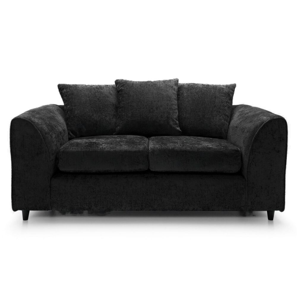 Dylan Chenille 3+2 Seater Fabric Sofa in Black