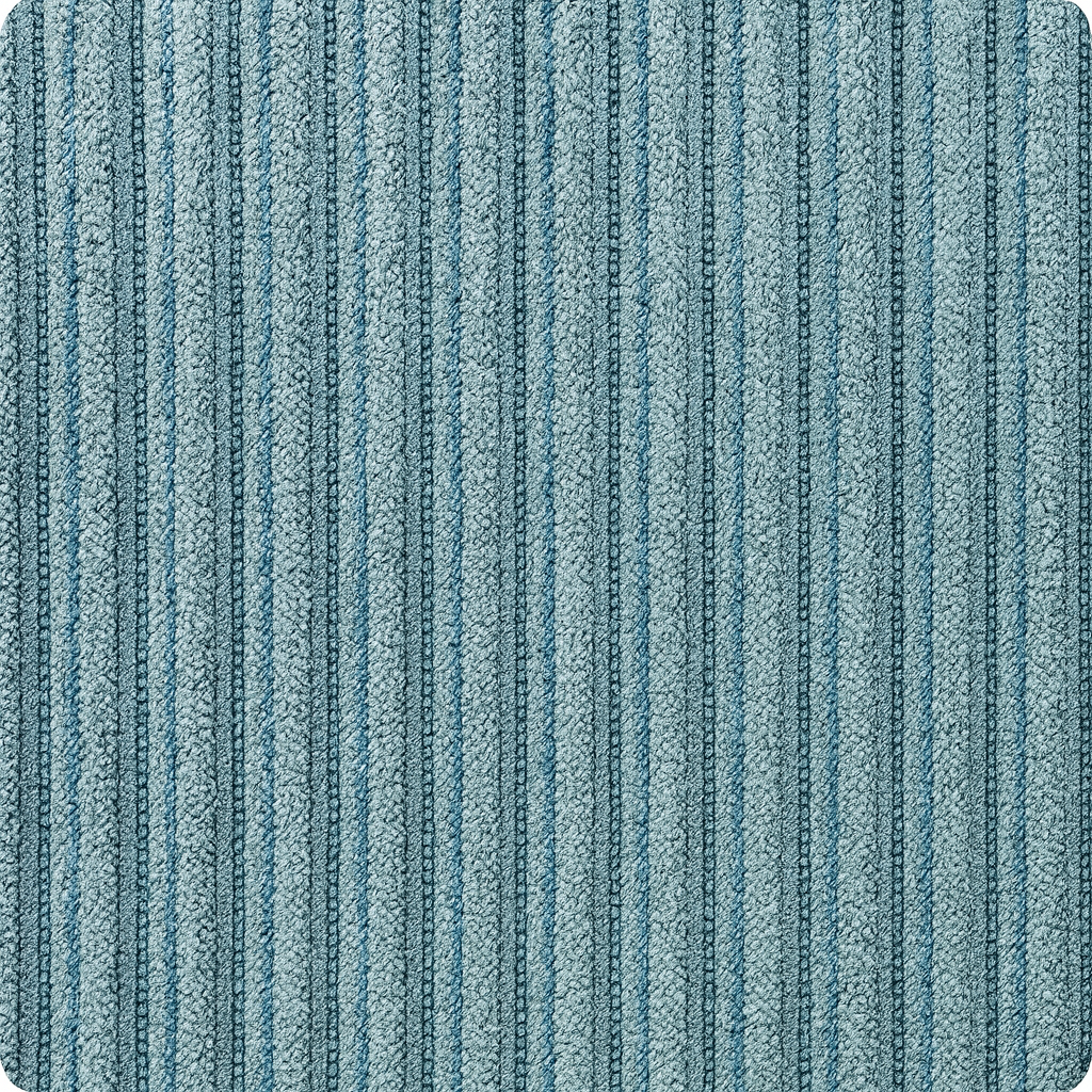 Rest Jumbo Cord Fabric Double Ended Chaise Sofa with Footstool in Sky Blue