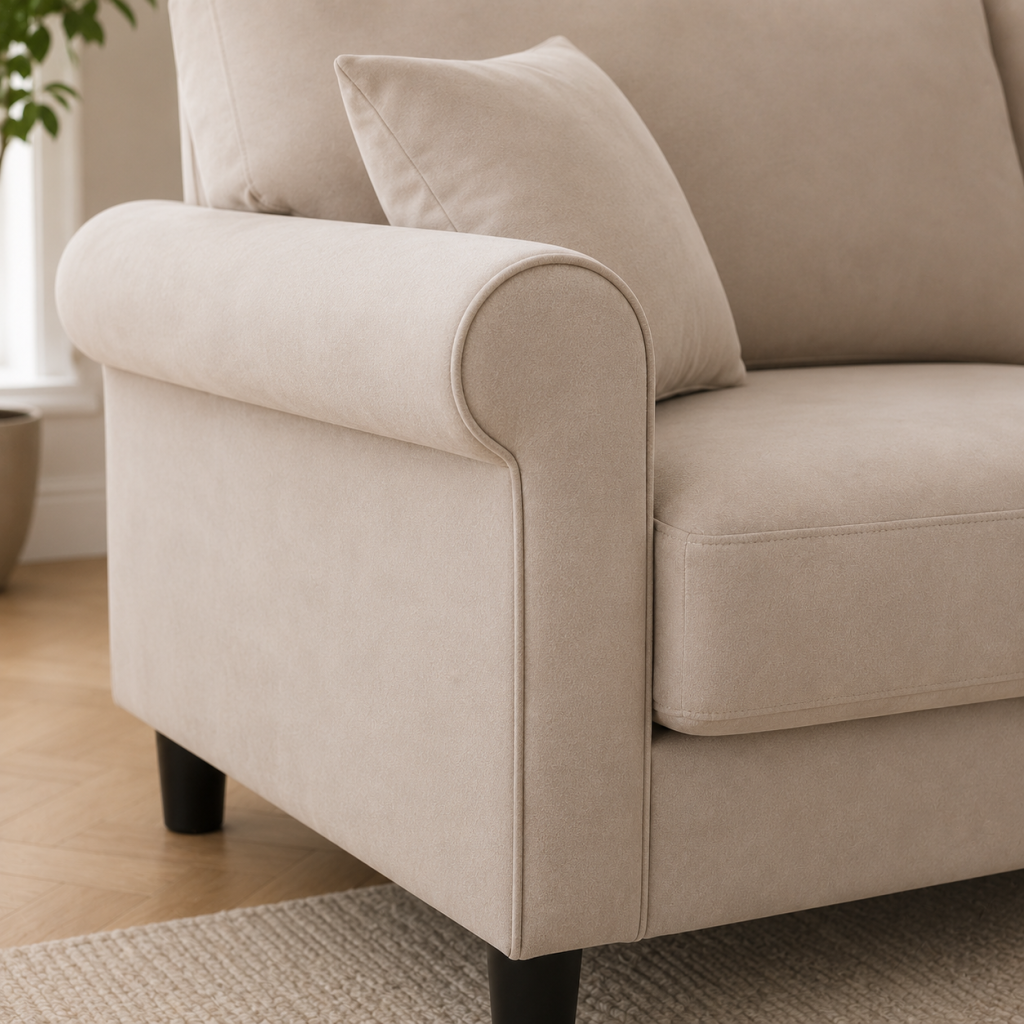 Genoa Fabric 3+2 Seater Sofa in Beige