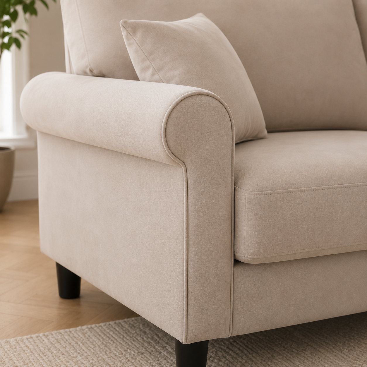 Genoa 2511 3+2 armrest beige Genoa Fabric 3+2 Seater Sofa in Beige