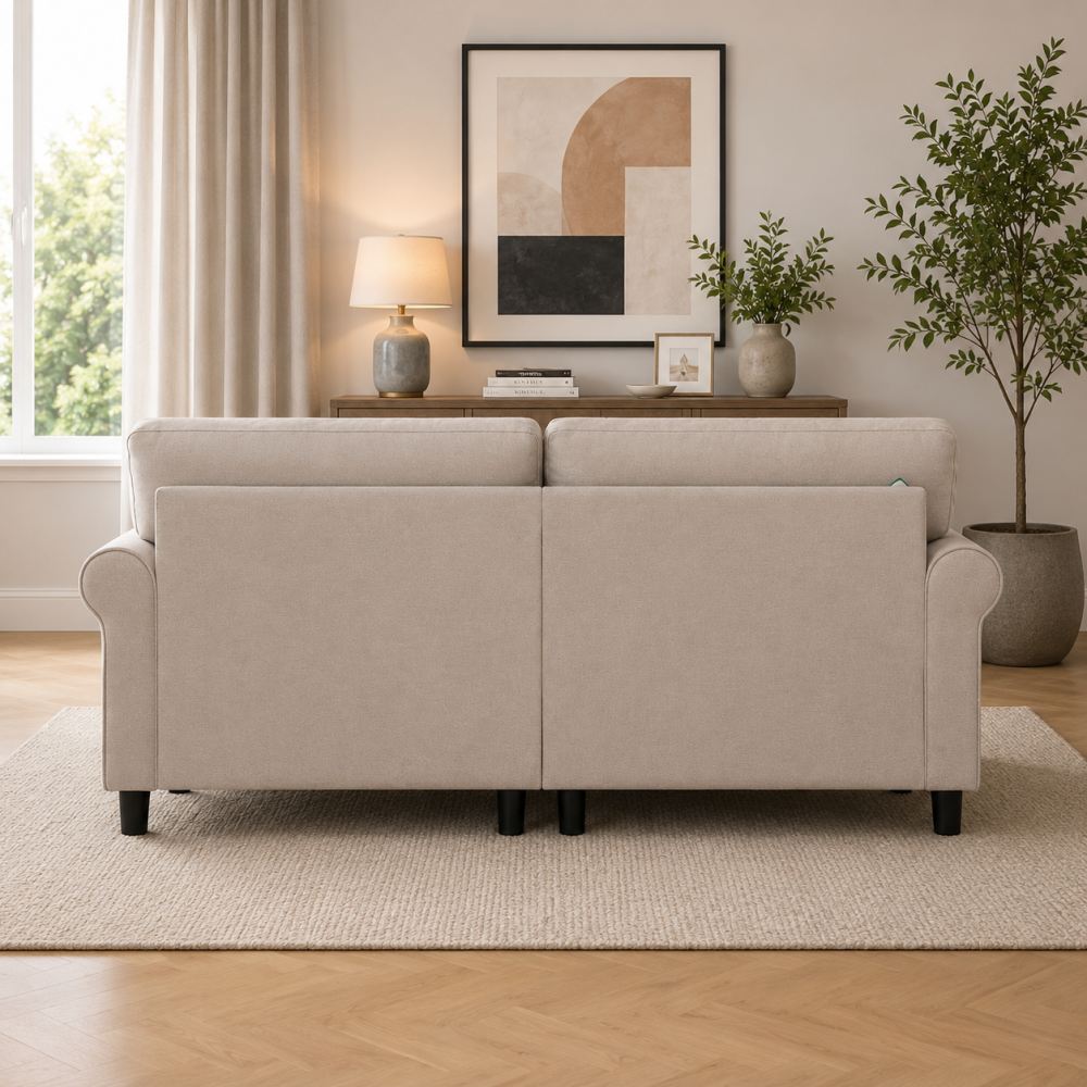 Genoa Fabric 3+2 Seater Sofa in Beige Genoa Fabric 3+2 Seater Sofa in Beige