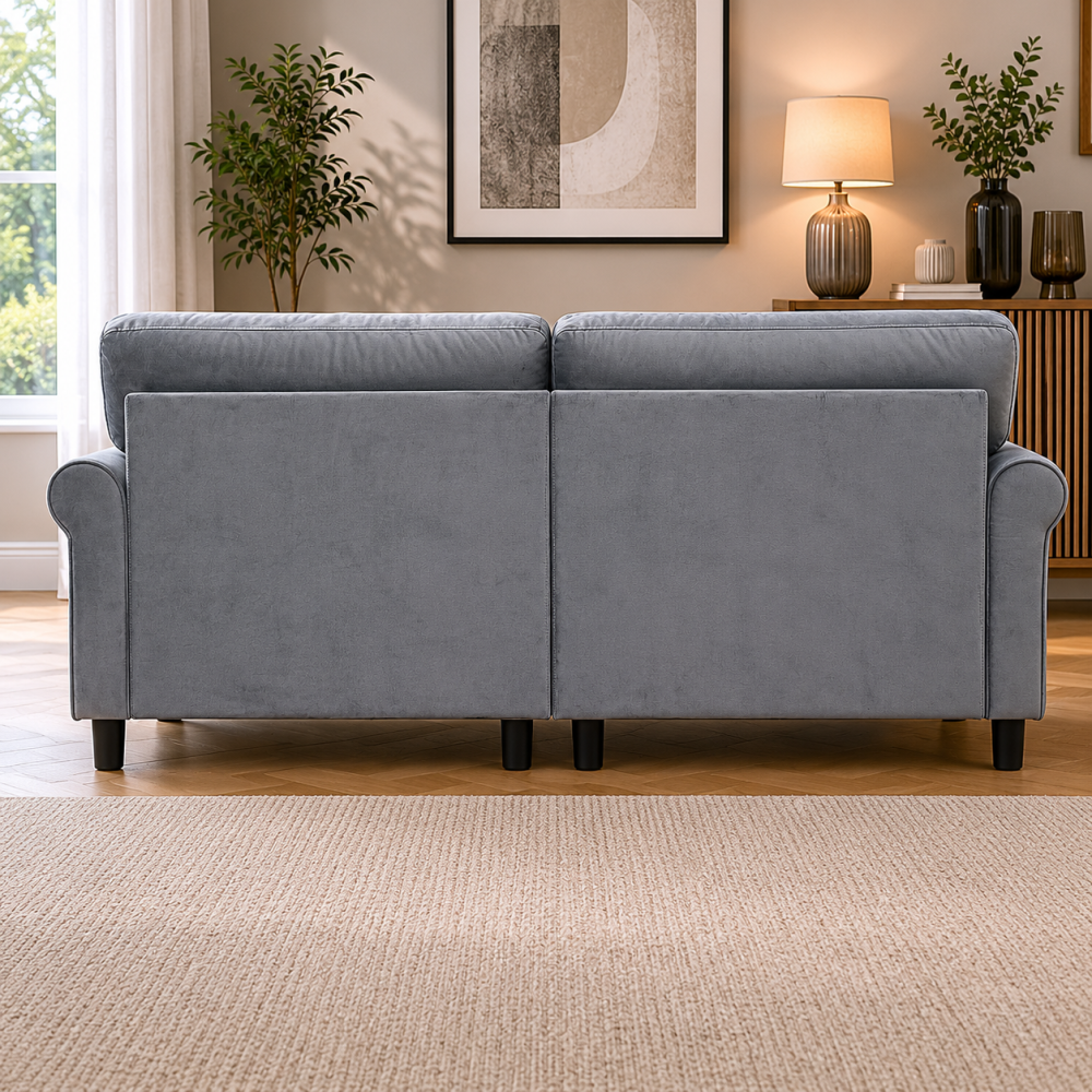 Genoa Velvet 3+2 Seater Sofa in Grey