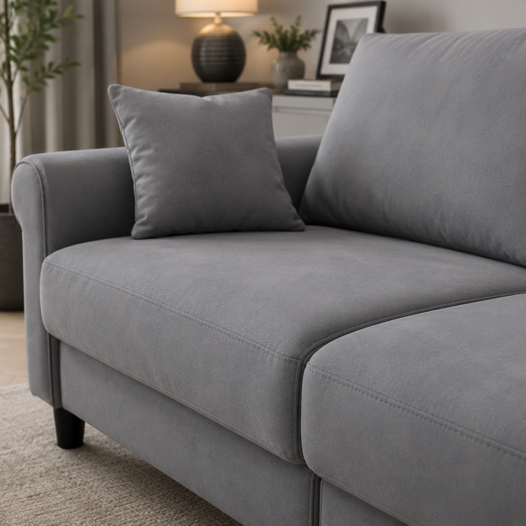 Genoa Velvet 3+2 Seater Sofa in Grey