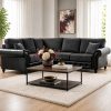 Woodland Jumbo Cord with Leather Accents 2C2 Corner Sofa Suite