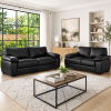 Amalfi Leather 3+2 Sofa in Black