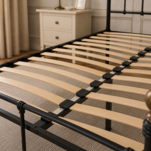 Isabella Metal Bed Frame with Finial Detailing - Double Bed - Black Isabella Metal Bed Frame with Finial Detailing - Double Bed - Black - Image 4