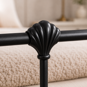 Isabella Metal Bed Frame with Finial Detailing - Double Bed - Black Isabella Metal Bed Frame with Finial Detailing - Double Bed - Black - Image 7