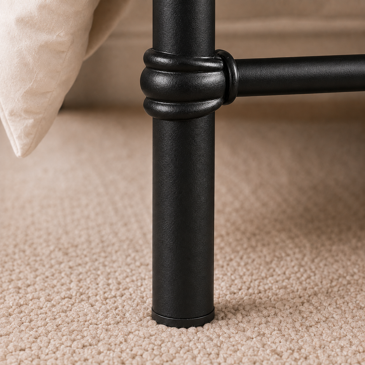 Isabella Metal Bed Frame with Finial Detailing - Double Bed - Black Isabella Metal Bed Frame with Finial Detailing - Double Bed - Black - Image 8