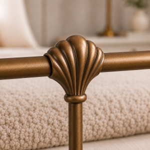 Isabella Metal Bed Frame with Finial Detailing - Double Bed - Antique Gold Isabella Metal Bed Frame with Finial Detailing - Double Bed - Antique Gold - Image 6