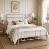 Amelia Metal Bed Frame with Decorative Spindle Detailing - Double Bed - Nickel Silver