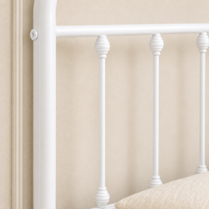 Amelia Metal Bed Frame with Decorative Spindle Detailing - Double Bed - White - Image 6