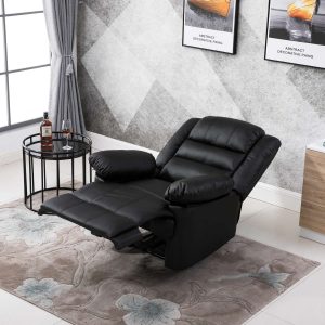 Alternative view of Lisbon Home Lounge Leather Manual Recliner Armchair in Black