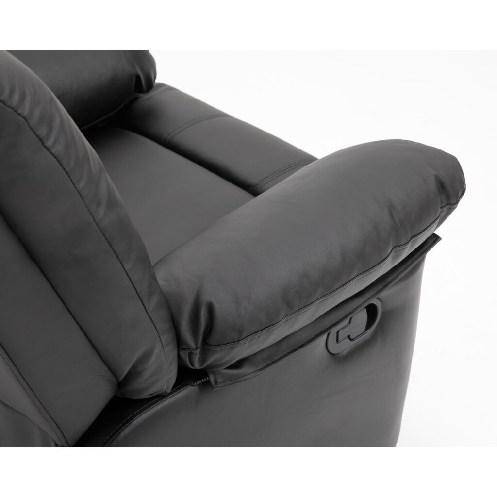 Lisbon Home Lounge Leather Manual Recliner Armchair in Black