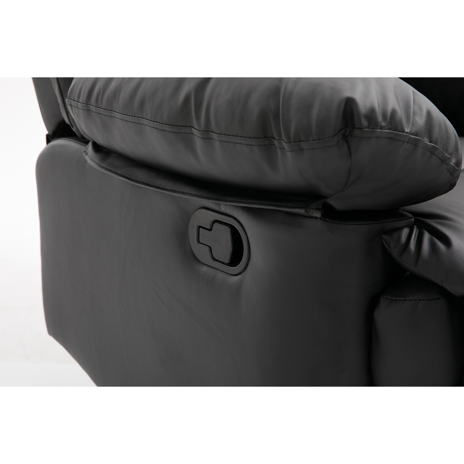Lisbon Home Lounge Leather Manual Recliner Armchair in Black