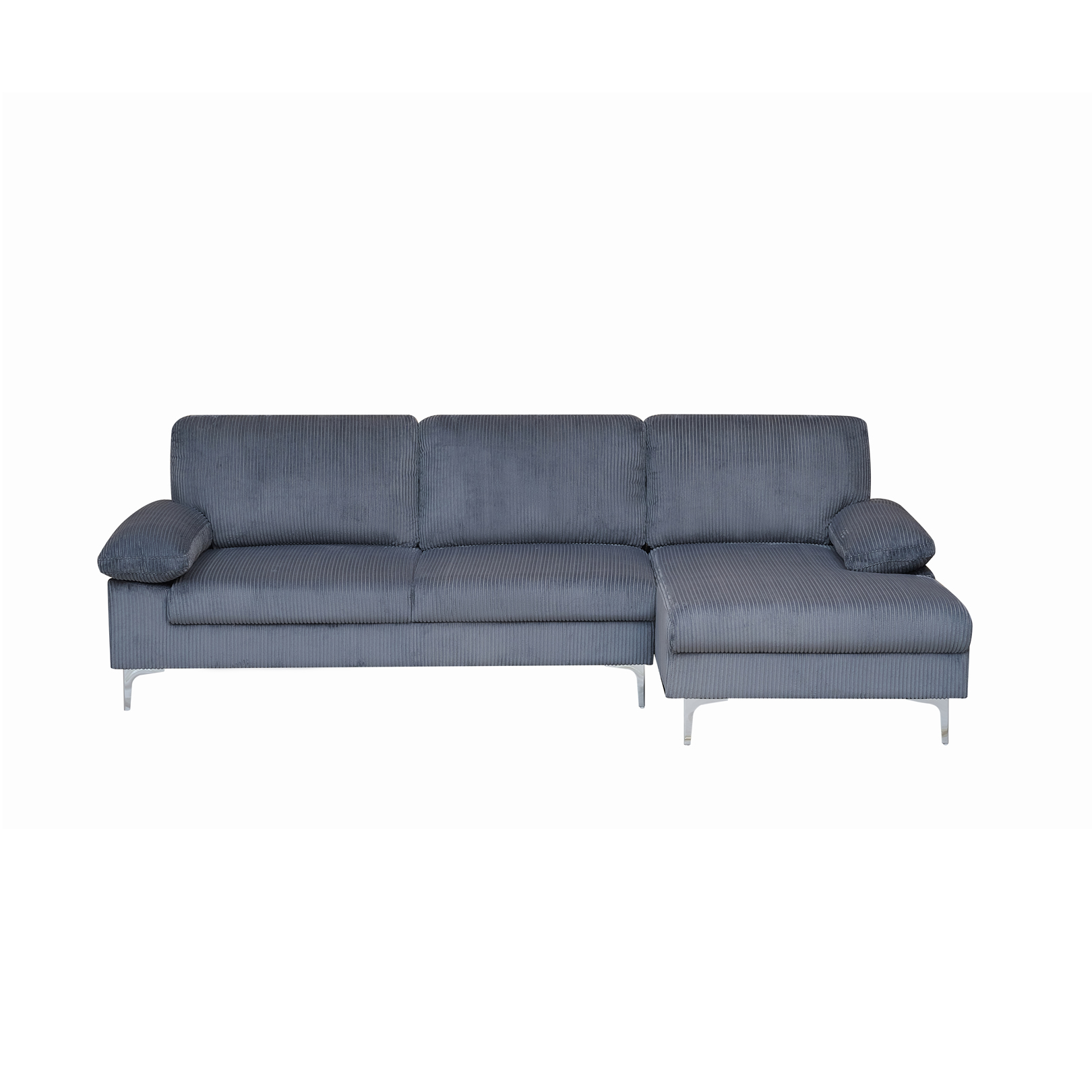 Venosa Jumbo Cord 3 Seater L-Shape Sofa in Grey Venosa Jumbo Cord 3 Seater L-Shape Sofa in Grey - Image 5