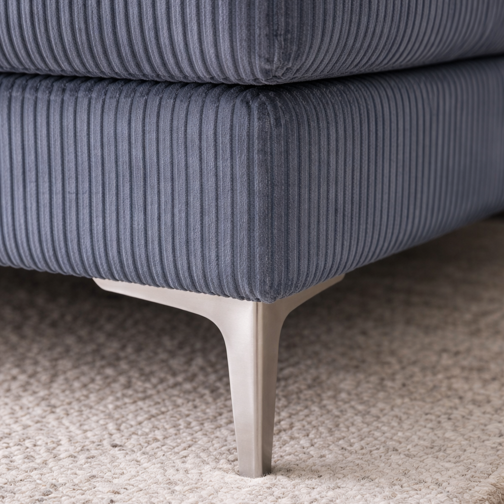 Venosa Jumbo Cord 3 Seater L-Shape Sofa in Grey