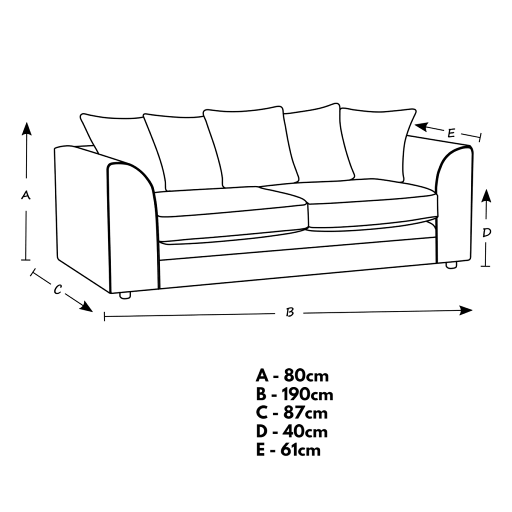 Dylan Chenille 3+2 Seater Fabric Sofa in Black
