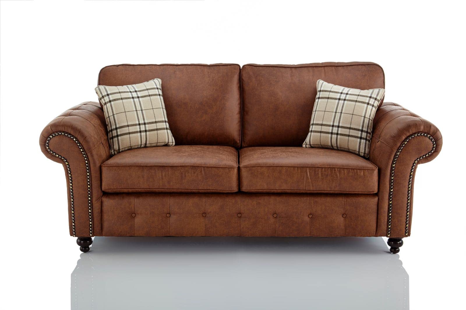 Oakland Suede Sofa 3+2 Seater Fabric Sofa in Tan Brown Oakland Suede Sofa 3+2 Seater Fabric Sofa in Tan Brown - Image 6