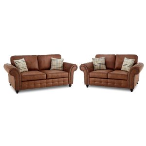 Oakland Suede Sofa 3+2 Seater Fabric Sofa in Tan Brown Oakland Suede Sofa 3+2 Seater Fabric Sofa in Tan Brown - Image 5