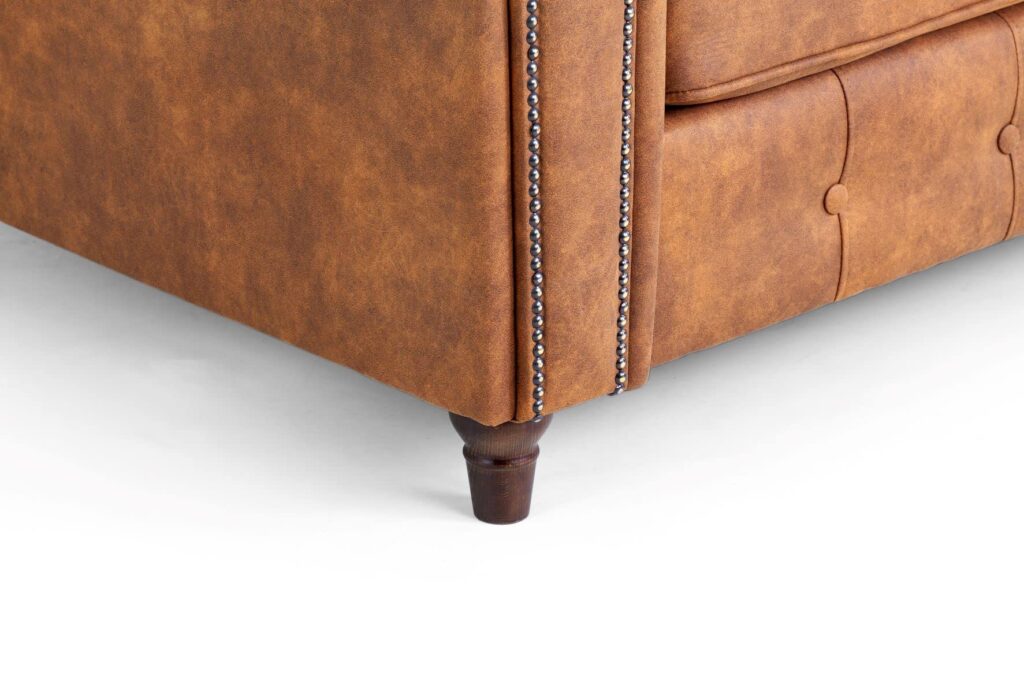 Oakland Suede 4-5 Seater Corner Sofa in Tan Brown Fabric