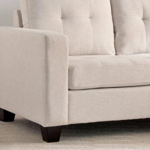 Luna Linen Fabric 3 Seater Convertible Sectional Sofa in Beige Luna Linen Fabric 3 Seater Convertible Sectional Sofa in Beige - Image 6