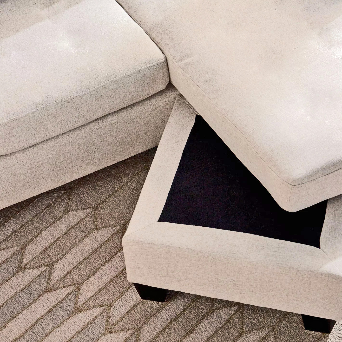 Luna Linen Fabric 3 Seater Convertible Sectional Sofa in Beige Luna Linen Fabric 3 Seater Convertible Sectional Sofa in Beige - Image 7