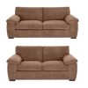 Amalfi Jumbo Cord Coffee Sofa 3+2 Fabric Sofa in Coffee