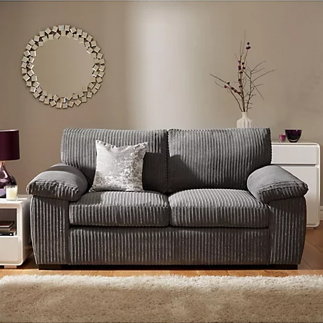 Amalfi Jumbo Cord Grey Sofa 3+2 Fabric Sofa in Grey Amalfi Jumbo Cord Grey Sofa 3+2 Fabric Sofa in Grey - Image 2