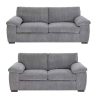 Amalfi Jumbo Cord Grey Sofa 3+2 Fabric Sofa in Grey