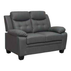 Aura Leather 3+2 Seater Sofa in Grey - Image 5