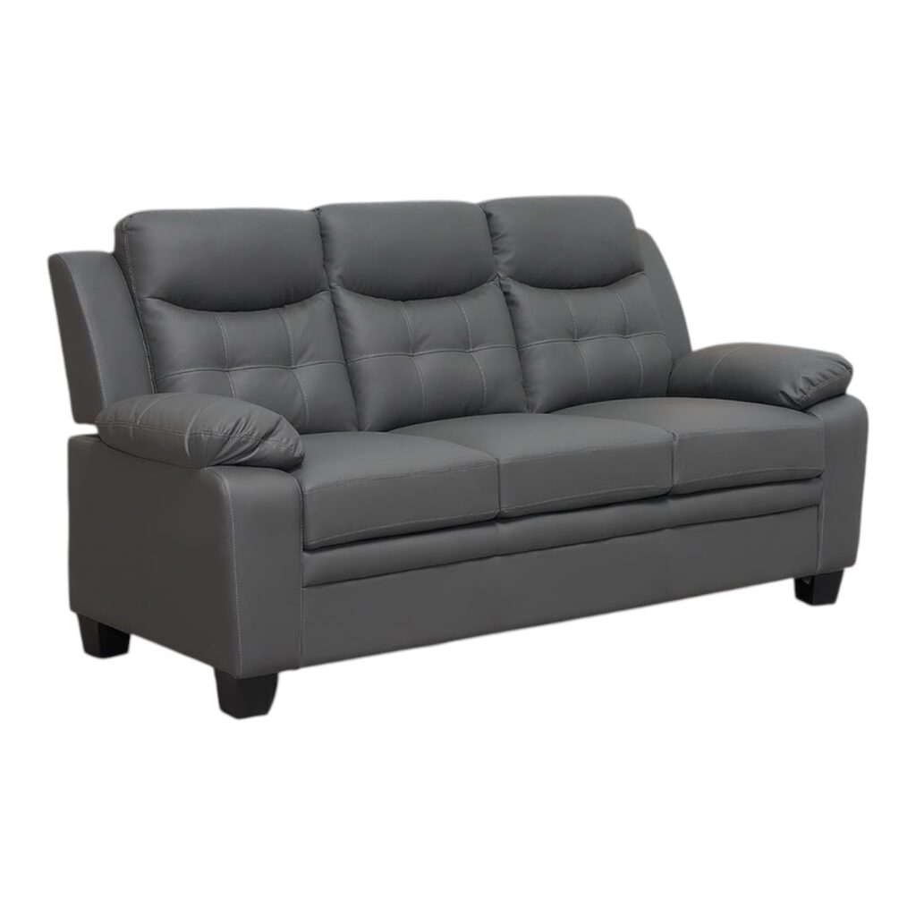 Aura Leather 3+2 Seater Sofa in Grey
