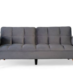 Alternative view of Ashby Velvet 3-Seater Sofa Bed Futon Settee with Wooden Legs in Dark Grey
