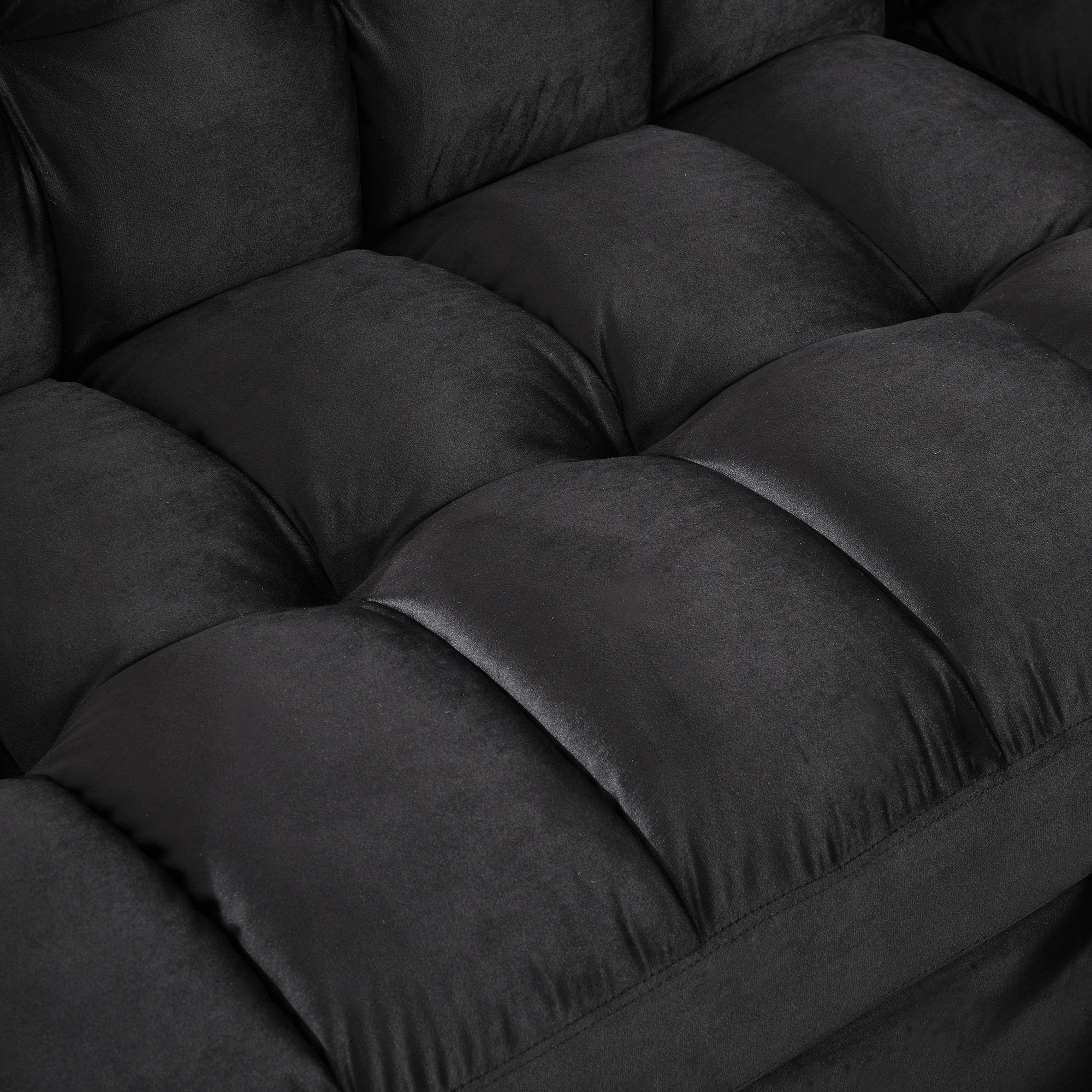 Madrid Velvet 3 Seater Pullout Sofa Bed in Black with Reversible Storage Chaise Madrid Velvet 3 Seater Pullout Sofa Bed in Black with Reversible Storage Chaise - Image 6