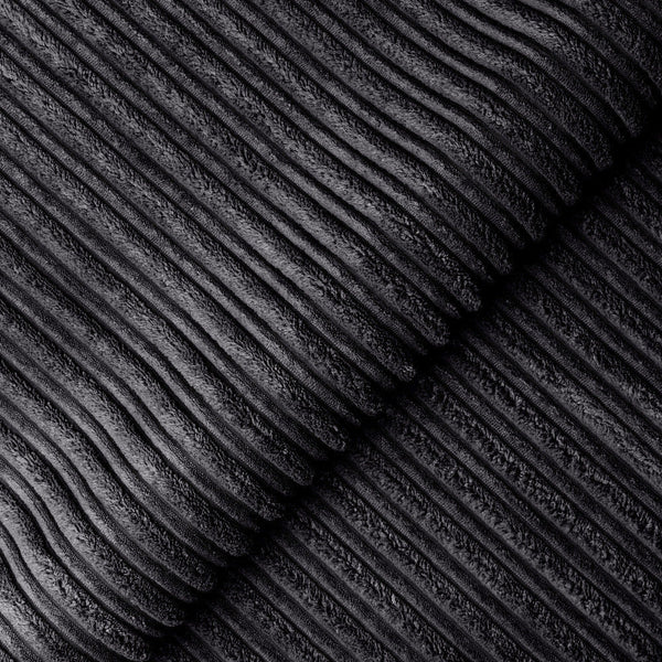 Dylan Jumbo Cord Fabric Footstool in Black