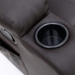 Alternative view of Copenhagan Leather Manual Recliner Armchair with Heat Massager in Brown