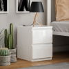Carlton 2 Drawer Bedside Table Cabinet in Gloss White