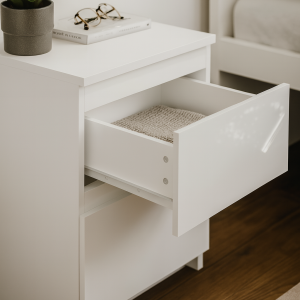 Alternative view of Carlton 2 Drawer Bedside Table Cabinet in Gloss White