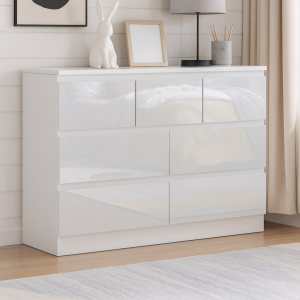 Alternative view of Carlton 7 Drawer Cabinet in Gloss White