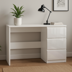 Carlton Dressing Table With 3 Drawers in Gloss White
