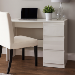 Carlton Dressing Table With 3 Drawers in Gloss White - Image 3