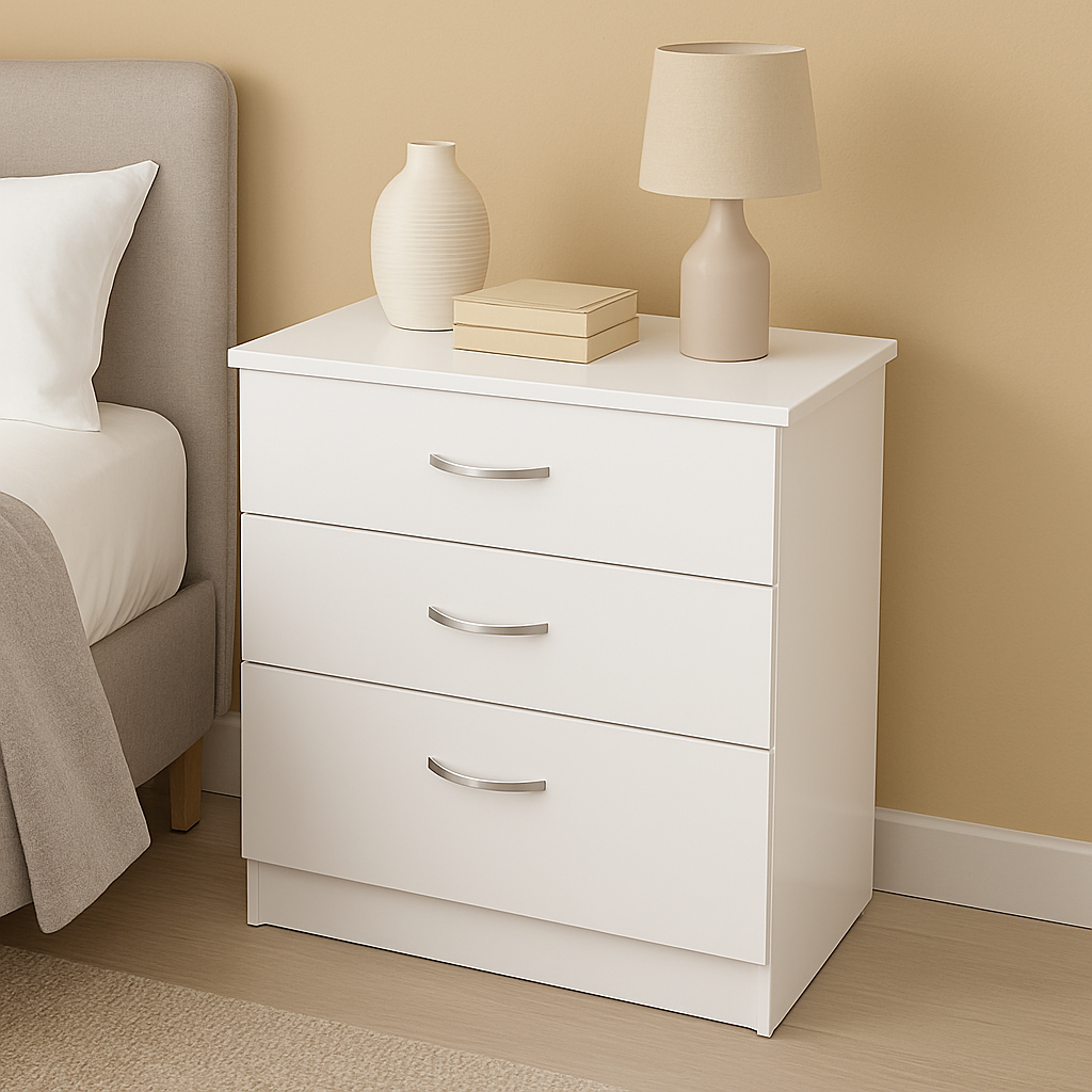Chiswick 3 Drawer Cabinet in Gloss White Chiswick 3 Drawer Cabinet in Gloss White - Image 2