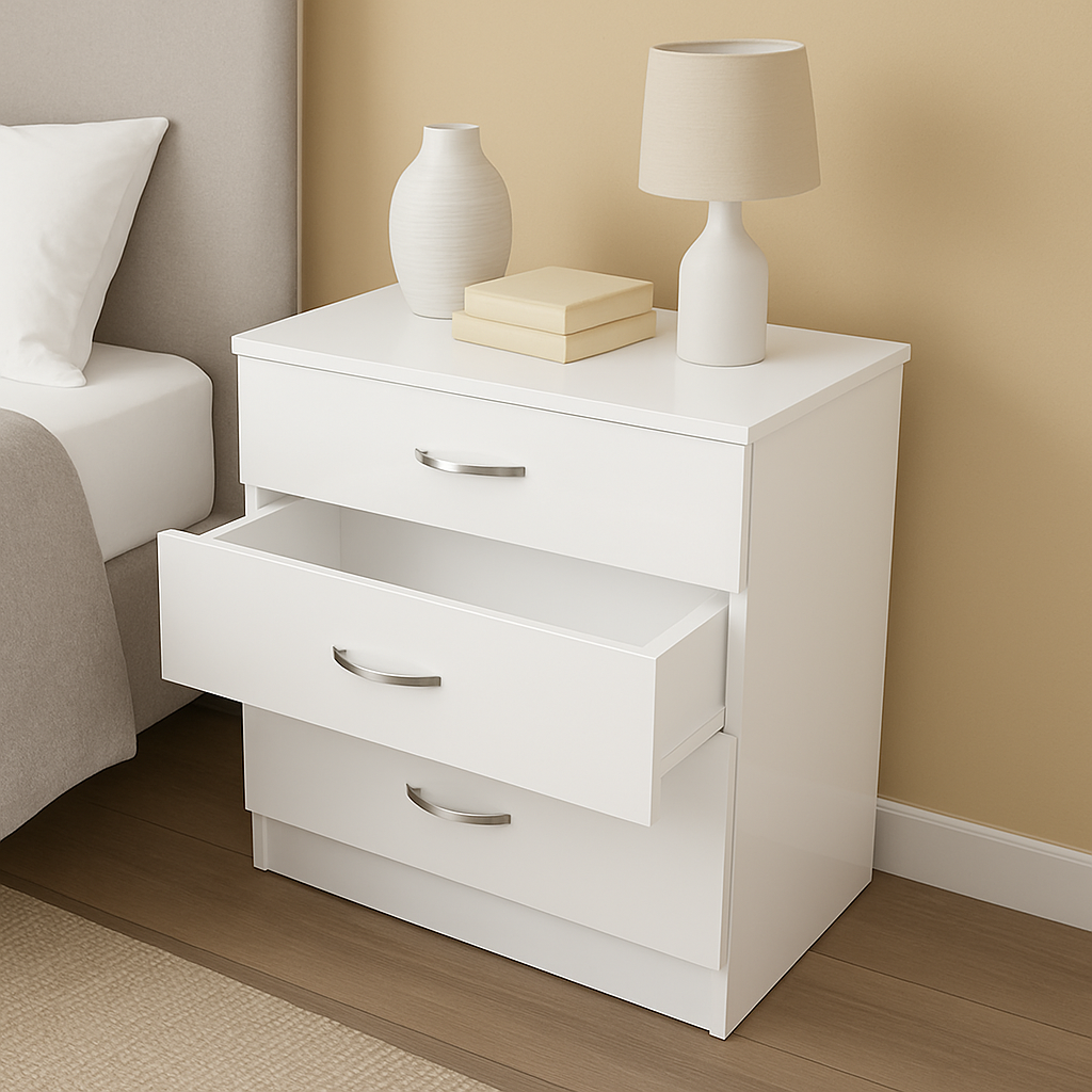 Chiswick 3 Drawer Cabinet in Gloss White Chiswick 3 Drawer Cabinet in Gloss White - Image 3