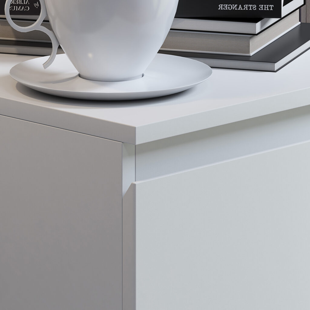 CARLTON MATT WHITE 4 DRAWER CHEST OF DRAWER
