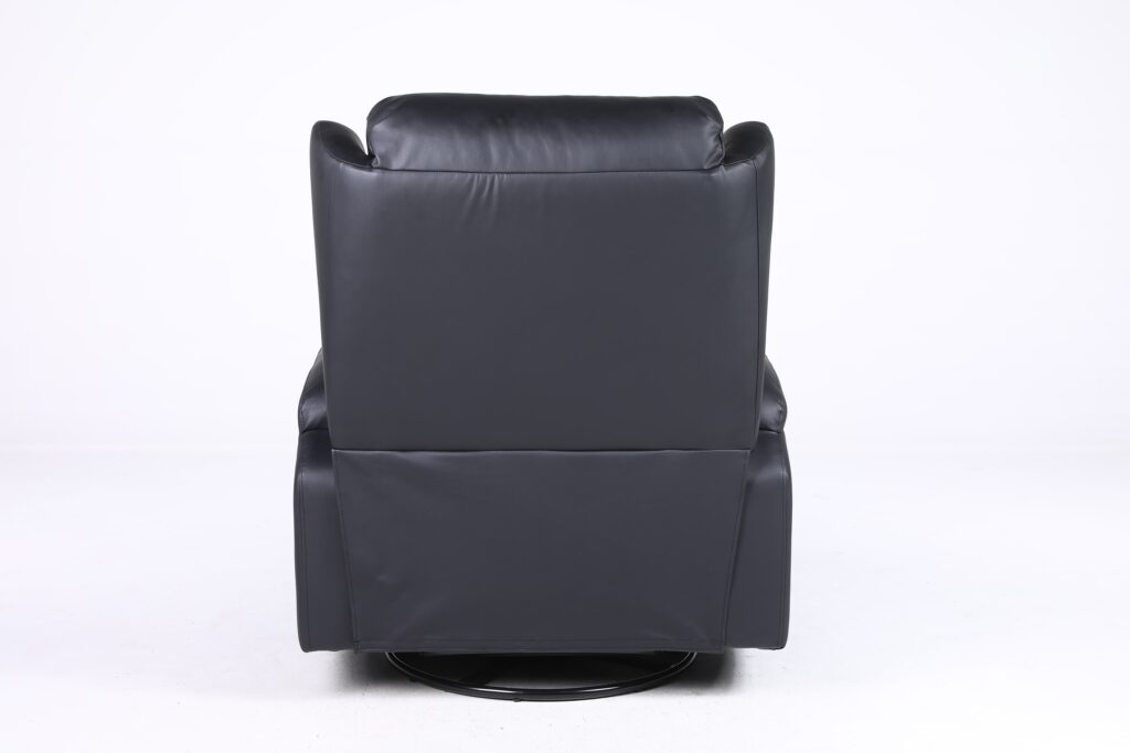 Copenhagan Leather Manual Recliner Armchair with Heat Massager in Black